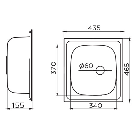 Tehnička skica Quadro Ø60